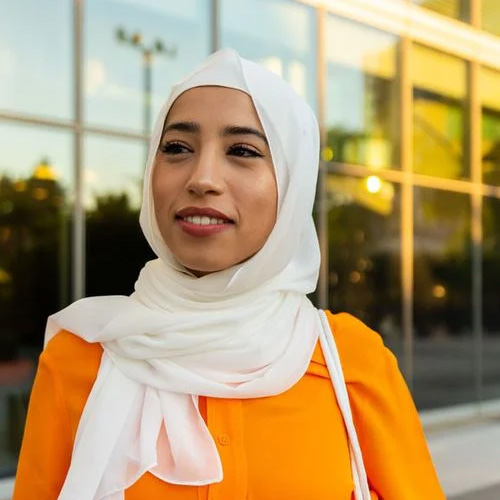 Young woman looking out